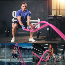 Load image into Gallery viewer, 1 inch 30ft Pink Battle Rope Workout Rope Battle Ropes for Home Gym Exercise for Working Out for Exercise Training Weighted Workout