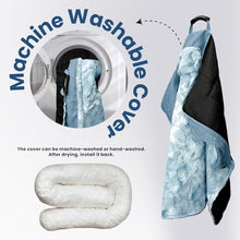 Load image into Gallery viewer, blunique Calming Large Dog Couch Bed, Waterproof Memory Foam with Durable Fluffy Fuzzy Mats, Washable Removable Cover Protector for Sofa, Bedside, Gift, 45 x 37 Inches, Tie-Dye Blue