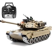 Load image into Gallery viewer, 1/18 Metal US M1A2 Remote Control Tank, RC Tank with Smoke, Sound & LED Lights, 330° Turret Rotation