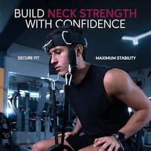 Load image into Gallery viewer, ALKYRIA Neck Harness Weight Lifting Trainer - Adjustable Neck Exerciser & Strengthener for Gym, Boxing, and Home Training - Padded Head Harness with Bonus Jaw Exerciser & Mesh Bag