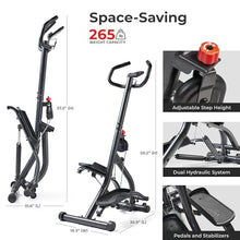 Load image into Gallery viewer, Sunny Health & Fitness 16.9-Inch Mountain Climb Stair Stepper with Handlebar, SunnyFit App Trainer-Led Workouts, Low-Impact Full-Body Cardio, Compact Folding Design - SF-S021001