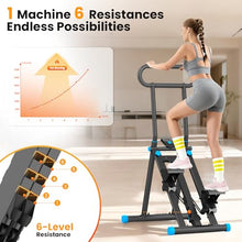 Load image into Gallery viewer, HXD-ERGO Stair Stepper, Upgrade 6-Level Resistance Stair Master with Adjustable Handlebar, Folding Stair Climber Workout Machine (6 Adjustable Resistance-Black)
