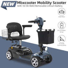 Load image into Gallery viewer, 45 Miles 4 Wheels Mobility Scooter for Seniors/Adults Up to 300LBS,350W Electric Wheelchair Detachable Lithium Battery,Dual Baskets,Rotating Seat,with Taillight, USB Charging, Gray