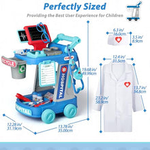 Load image into Gallery viewer, Liberry Doctor Kit for Toddlers Ages 3 4 5, Pretend Kids Doctor Playset with Cart, Costume and Stethoscope, Role Play Medical Toys Birthday Gift for Girls Boys (Green)