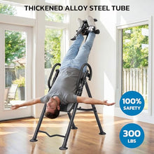 Load image into Gallery viewer, YOLEO Gravity Inversion Table for Back Pain Relief 2026 New Inversion Table w/Lumbar Support Easy to Assemble Back Stretcher Machine 300 lbs (Grayish Blue)