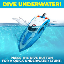 Load image into Gallery viewer, Force1 Velocity Blue Fast RC Boat- Remote Control Boats for Adults and Kids, Underwater Speed Racing Mini RC Boats for Pools and Lakes