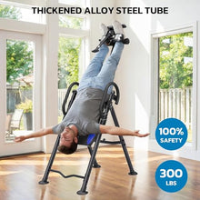 Load image into Gallery viewer, YOLEO Gravity Inversion Table for Back Pain Relief 2026 New Inversion Table w/Lumbar Support Easy to Assemble Back Stretcher Machine 300 lbs (Grayish Blue)