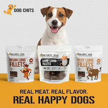 Load image into Gallery viewer, Dog Chits Bison Lung Food Topper for Dogs & Puppies - Single Ingredient, High Protein, Grain Free & Easy to Digest - Natural Dog Treats for Picky Eaters - Sprinkle on Food - Made in USA - 7 oz