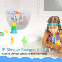 Load image into Gallery viewer, DOCMON Bath Toy Storage, Large Capacity Bath Toy Holder with Bottom Zipper, Quick Release Bathtub Toy Storage with Large Pocket, Corner Mesh Bath Toy Organizer Basket Bin for Bathroom Toys - White