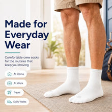 Load image into Gallery viewer, Doctor's Choice Diabetic Socks for Men, Seamless Ankle Socks with Non-Binding Top, Provides Extra Comfort for Gout, 4-Pairs, White, Large, Size 10-13