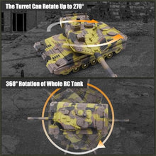 Load image into Gallery viewer, RC Tank - 2.4Ghz Remote Control Army Tank Toys with Auto Demo Sound Light Smoke