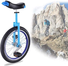 Load image into Gallery viewer, Wheel Unicycles Unicycle For Adult Kids ,With Knurled Non-slip Seat Tube Wheel Unicycle, Widen And Thick Tires Adult's Trainer Unicycle (18 inch blue)
