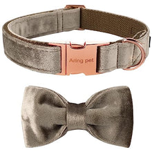 Load image into Gallery viewer, ARING PET Bowtie Dog Collar,Velvet Dog Collars with Detachable Bowtie, Adjustable Bow Tie Collar for Girl and Boy Dogs.