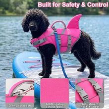 Load image into Gallery viewer, Dogcheer Shark Fin Dog Life Jacket, Adjustable Dog Harness Life Vest for Swimming Boating, Reflective Puppy Swim Vest Pet Flotation Device for Small Medium Large Dogs -Pink, M