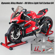 Load image into Gallery viewer, 1/7 Scale Alloy Dynamic Motorcycle Model with Ignition System and Smoke Spray