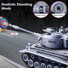 Load image into Gallery viewer, 1/18 Remote Control Tank, German Tiger - Gray RC Tank That's Shoots