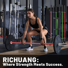 Load image into Gallery viewer, RICHUANG 7ft Olympic Barbell, Weightlifting Barbell 28mm 45lb - (Silver-Red-500LBS)