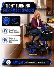 Load image into Gallery viewer, Ecomobi Light Weight Mobility Scooter for Seniors & Adults, 12–30 Mile Range, Foldable Airline Approved Portable 4 Wheel Motorized Scooter with Removable Lithium Battery, 300 lb Capacity, MS02F Blue