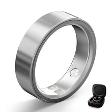 Load image into Gallery viewer, Bryzova Smart Ring | No Subscription, Heart Rate & Blood Oxygen Monitoring, Sleep & Women’s Health Tracking, AI Health Advisor, IP68 Waterproof Fitness Ring for Android & iOS (Silver, 10#)
