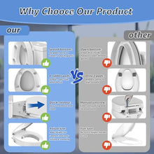 Load image into Gallery viewer, Raised Bidet Toilet Seat Elongated 18.5" – Soft Close, Dual Self-Cleaning Nozzles, Quick Release & Connect, Sturdy PP, Won't Loosen, Ideal for Seniors, Elderly & Limited Mobility, White