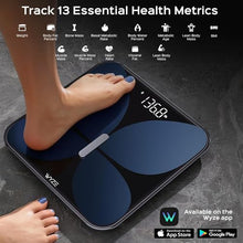 Load image into Gallery viewer, Wyze Smart Scale X Butterfly - Bathroom Scale for Body Weight, BMI, Body Fat, Muscle Mass, Accurate Bluetooth Digital Scale for Body Composition Analyzer | Sync Health Apps | ITO Glass, 400 lbs, Black