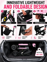 Load image into Gallery viewer, Ecomobi Light Weight Mobility Scooter for Seniors & Adults, 12–30 Mile Range, Foldable Airline Approved Portable 4 Wheel Motorized Scooter with Removable Lithium Battery, 300 lb Capacity, MS02F Pink
