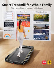 Load image into Gallery viewer, Acezoe 3 in 1 Under Desk Treadmill with Incline, Walking Pad with Removable Desk Workstation, Adjustable Height for Different Need, 300lbs Capacity, Foldable Compact for Home Small Office,Yellow