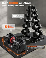 Load image into Gallery viewer, Rendpas Adjustable Dumbbells Set of 2, 1-Sec Adjustable Weights Dumbbells Set, 10 in 1 Dumbbell Set with Anti-Slip Texture Handle, Weight Set For Home Gym Suit both Men and Women