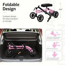 Load image into Gallery viewer, VitaSophy Knee Scooter with Disc Brake, Steerable Knee Walker for Adults,Foldable Rover Scooter for Broken Foot Injured Leg Crutch