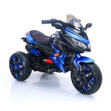 Load image into Gallery viewer, 3-Wheel Ride-On Toy Motorbike with Lighting Wheels, Music Player (Connect with Phone) and Hand Drive (Blue)