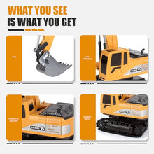 Load image into Gallery viewer, Jiakora Remote Control Excavator Toys for Boys, RC Excavator Toy for Boys 3 4 5 6 7 8 Year Old Kids Christmas Birthday Gift,RC Digger Truck Construction Vehicles with Metal Shovel & Light