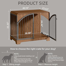 Load image into Gallery viewer, Berenlefe 40" Farmhouse Dog Crate Furniture for Large/Medium Dogs, Decorative Pet House End Table, Wooden Dog Kennel Furniture Indoor, Retro Brown