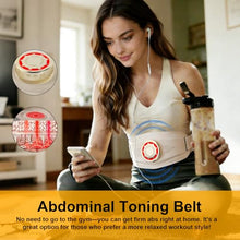 Load image into Gallery viewer, Ab Toning Belt, Abdominal Massager Belt with Shaping & Heating Functions, Abs Sculptor Daily Training for Home Office Fitness Exercise Men Women Unisex (Beige)