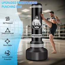 Load image into Gallery viewer, Heavy Punching Bag for Adults Teens, 70'' Standing Boxing Kicking Bag Freestanding Heavy Bag with Gloves and Electric Air Pump, Men Kickboxing Bags for Beginners Training MMA Muay Thai Fitness