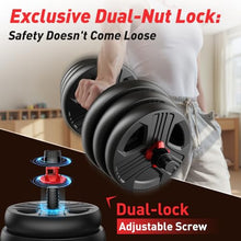Load image into Gallery viewer, FITPLAM Adjustable dumbbell set,20/35/45/55/70/90lbs Free Weights set with upgraded nut, 5 in 1 Weight Set 70lb