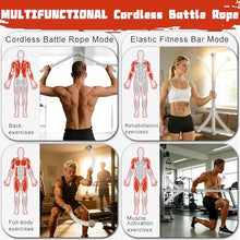 Load image into Gallery viewer, FlowViva 2-in-1 Ropeless Battle Rope & Vibration Bar, Portable Cordless Fitness Ropes for Home Gym, Strength Building, HIIT Training & Low-Impact Aerobic Training for Men and Women, Gray