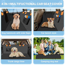 Load image into Gallery viewer, ZRRAJOY Dog Car Seat Cover for Back Seat, Waterproof Protector with Side Flaps, Scratchproof Hammock, Non-Slip Bottom for Cars/Trucks/SUVs (Black)