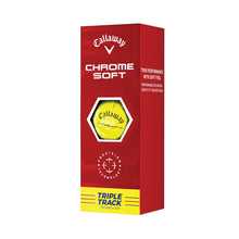 Load image into Gallery viewer, Callaway 2022 Chrome Soft Triple Track Dozen Golf Balls Yellow