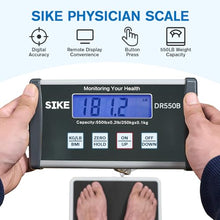 Load image into Gallery viewer, SIKE Digital Physician BMI Scale, Medical Floor Scale for Body Weight, 550 lb Limit Professional Weight Scale, Portable Easy to Read Digital Display, Heavy Duty, 12.5" x 12" Platform