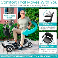 Load image into Gallery viewer, Vive 4 Wheel Mobility Scooter - Electric Powered Wheelchair Device - Compact Heavy Duty Mobile for Travel, Adults, Elderly - Long Range Power Extended Battery with Charger & Basket