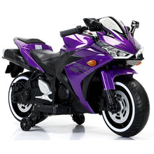 Load image into Gallery viewer, 12V Kids Electric Motorcycle, on Car LED Lights, Music Player & Horn with Training Wheels