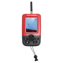 Load image into Gallery viewer, Jelquix Portable Fish Finder, LCD Screen Sonar Device, Wireless Fish Alarm with Depth Detection 0.6-36m, Ideal for All Fishing Types (Red)