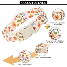 Load image into Gallery viewer, ARING PET Dog Collar, Cute Spring Summer Insects Bee Floral Doggy Collars with Quick Release Buckle for Puppy Small Medium Large Dogs-S