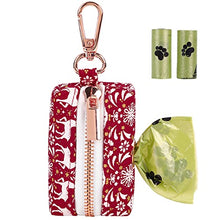 Load image into Gallery viewer, ARING PET Dog Waste Bag Dispenser, Cotton Doggy Poop Bags Holders Attach to Any Leashes, Portable Washable Christmas Pet Waste Pouch Dispenser with Metal Zipper