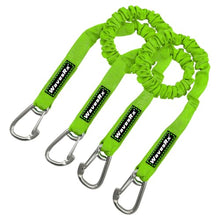 Load image into Gallery viewer, DockingPal™ - Premium Flat Bungee Dock Lines for Boats (Neon Green) | Elastic Boat Dock Rope with Stainless Steel Carabiners | Stretches from 3' to 5' | Absorbs Shocks Prevent Damage to Jet Ski & PWC