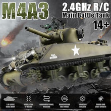 Load image into Gallery viewer, erthor Fun RC Sherman Tank Model,HengLong RC Tanks 1/16 Scale 2.4ghz US M4A3 Sherman Tank