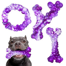 Load image into Gallery viewer, Baypetly 3Pack Dog Chew Toys for Aggressive Chewers, Indestructible Interactive Dog Chew Nylon Bone Toys for for Medium Large Breed 15-60lbs, Teething Toy to Keep Them Busy, Bacon Flavor (Purple)