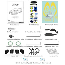 Load image into Gallery viewer, 1/10 Brushless RC Cars, Rally Car, RTR for Beginner, 40+ MPH, 4WD, Waterproof Electronics, Carbon Fiber, Blue, Ages 14+
