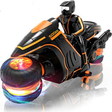 Load image into Gallery viewer, iappadore Remote Control Motorcycle with RGB Lights & Exclusive Side Glide | Ready-to-Play with 2 Batteries | 2.4GHz RC Stunt Bike Gift for Kids 5-12