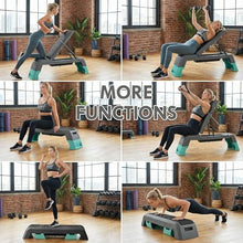 Load image into Gallery viewer, leikefitness Exercise Step Platform, Multifunctional Aerobic Deck with Cord and Adjustable Dumbbell & Weight Bench, Fitness Equipment for Workout Home Gym, GM5821 (Black)